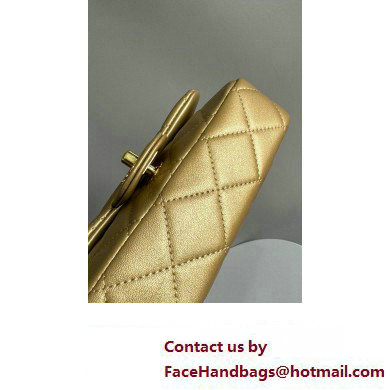 Chanel Lambskin, Resin  &  Gold-Tone Metal Mini Flap Bag with Top Handle AS4847 Gold 2024